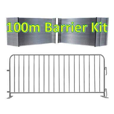 100m barrier kit, strong metal construction, ideal for crowd control and outdoor events.