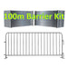 100m barrier kit, strong metal construction, ideal for crowd control and outdoor events.