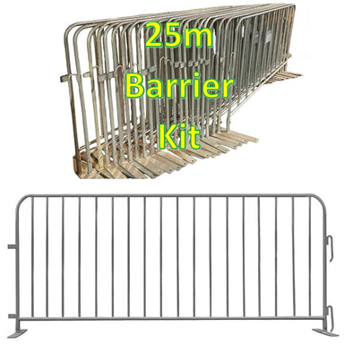 25m Barrier Kit made of durable metal, ideal for crowd control and event management.