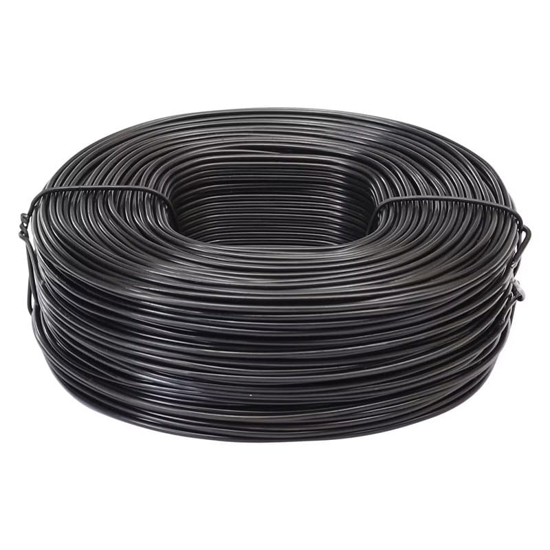 Black coated wire roll, durable material for versatile applications, ideal for fencing and crafting projects.