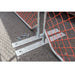 Heavy-duty orange safety fence with metal supports, ideal for construction sites or event barriers.