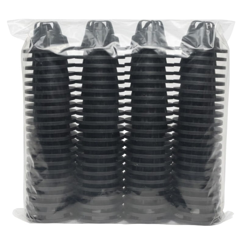 Set of 6 black plastic grip rings packaged for easy storage and use in various applications.
