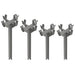 Set of 4 gray plastic garden stakes with multi-pronged tops for secure plant support.