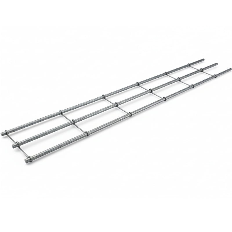 Durable metal ladder rack, silver, 12-foot construction tool for stable and secure use.