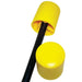 Yellow rubber mallet with a black handle, ideal for lightweight striking and cushioning surfaces.
